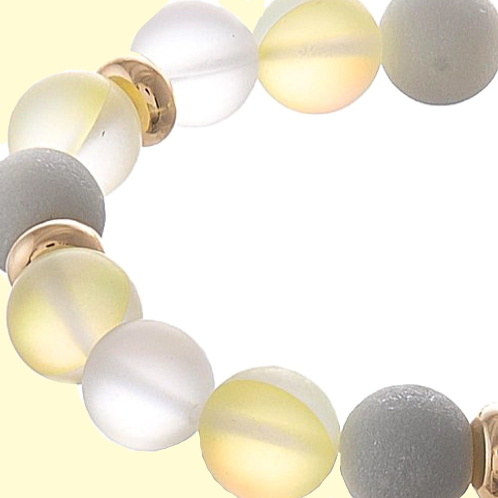 Iridescent Transparent Beaded Stretch Bracelet NWT - Picture 4 of 6
